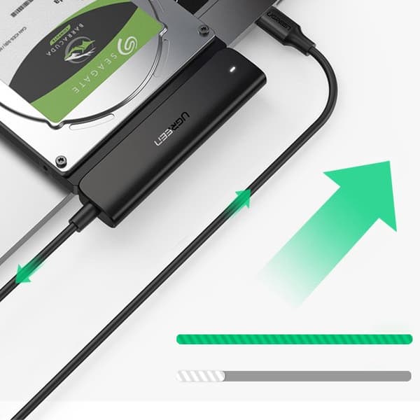 2.5'' SATA III 3.0 - USB-C HDD SSD -sovitin - musta