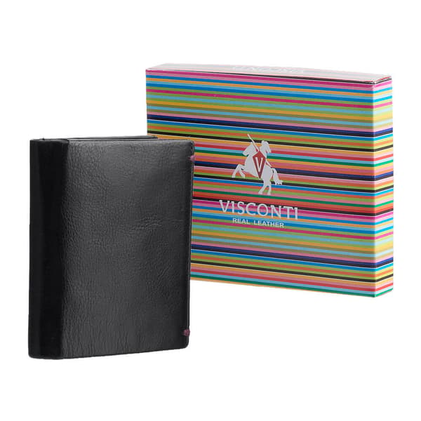 Visconti AP-61 Vinröd läderplånbok för män