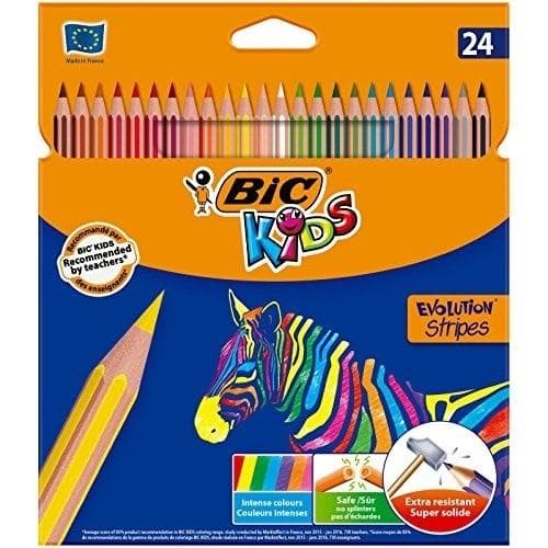Kids Eco Evolution Stripes 24 färger BIC kritor