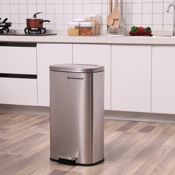 Sølv metal affaldsspand 30 L