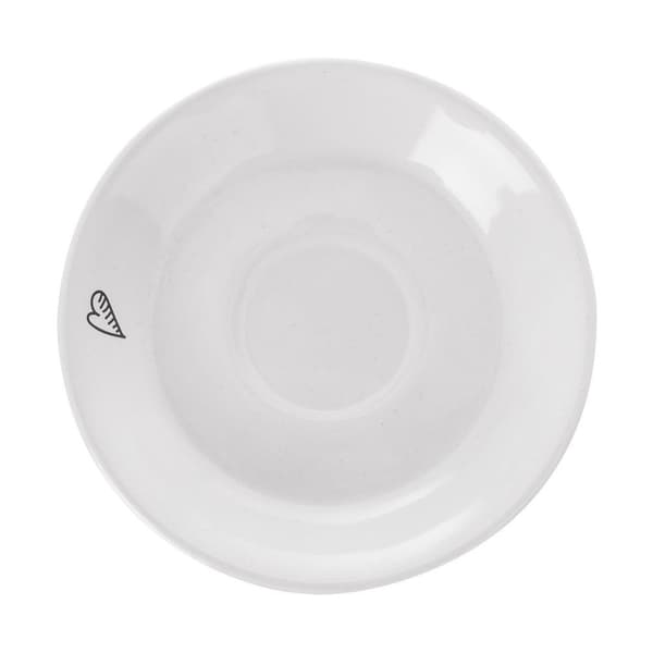 Vit keramikkopp med fat för espresso 90 ml 2 st.