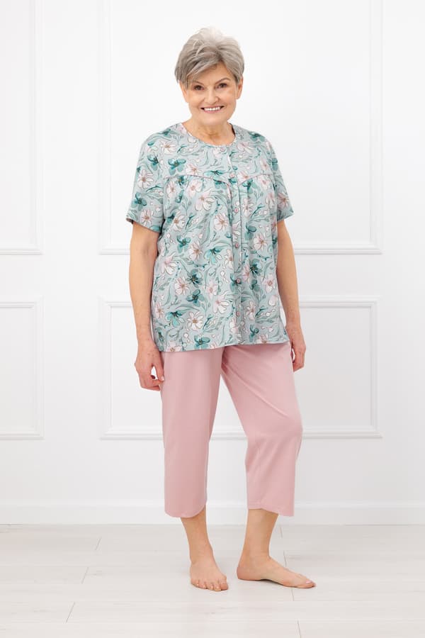 Dampyjamas kortärmad, 3/4-byxor Perlis L