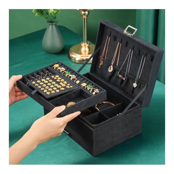 Smykkeskrin, etui, organizer, sort PD119CZ