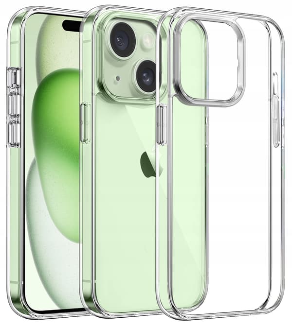 SLIM cover til iPhone 15 CLEAR CASE CLEAR BACK + 9H glas