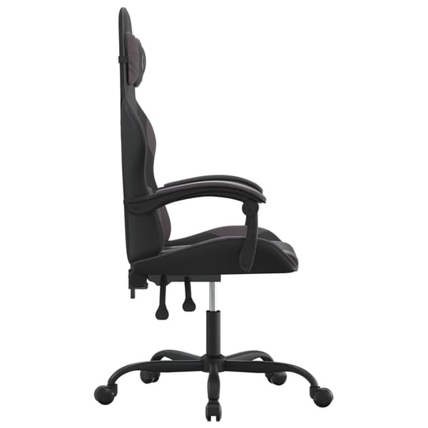 vidaXL drejelig gamingstol, sort og grå, kunstlæder