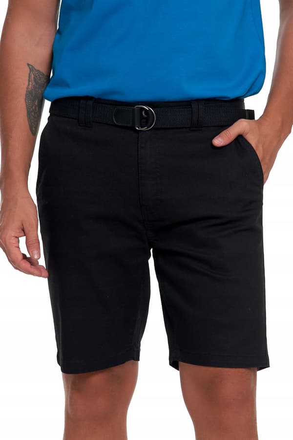 Moraj herrshorts med bælte og lommer, sort, XXL