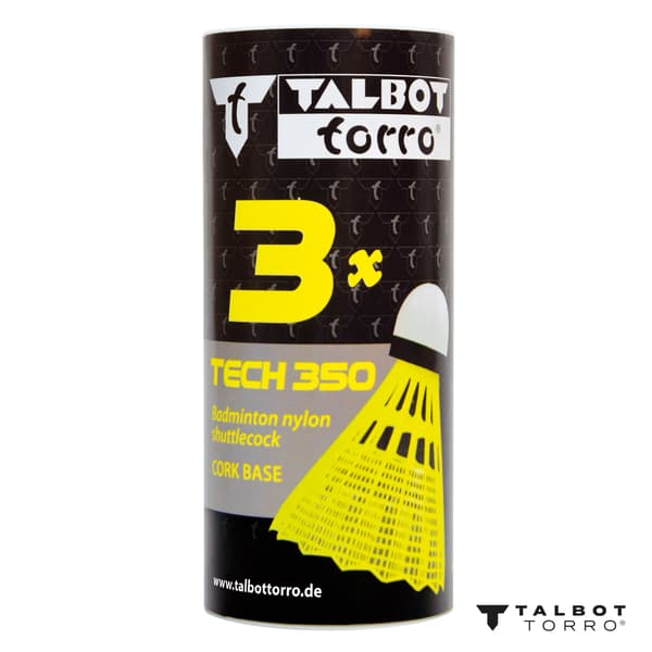TALBOT TORRO Tech 350 Medium Badminton Badmintonbollar 3 st - Gul