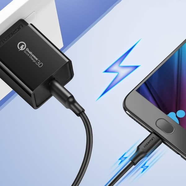 USB-kabel - micro-USB 2.4A 480Mbps 1,5m sort