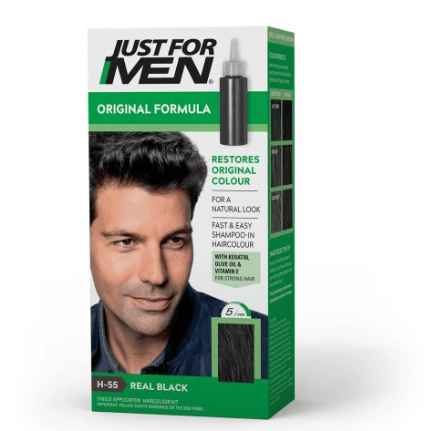 Just For Men Natural Real Black H55 hiusväri shampoo musta 60g