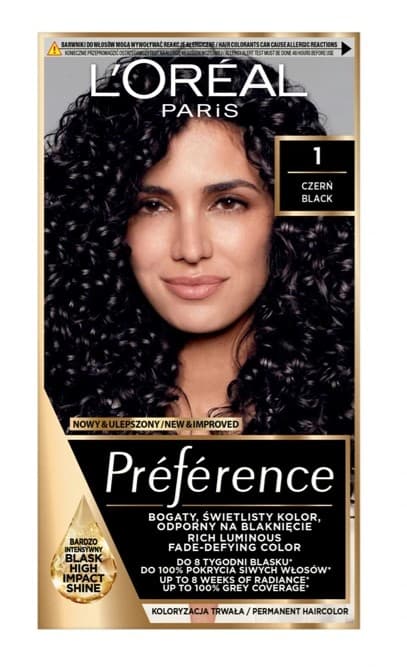 Loreal Preference hårfarve - 1 sort (2x60ml, 54ml)
