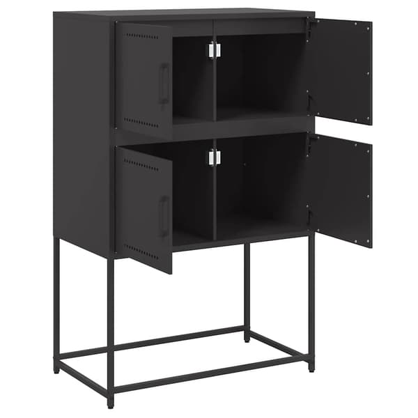 vidaXL skab, sort, 68,5x38,5x107 cm, stål