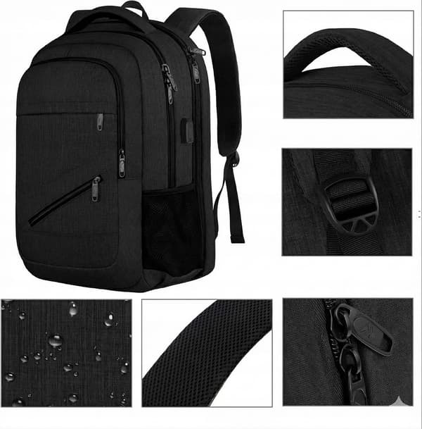 Matein 1035 BLK 17" Laptop Rygsæk Sort