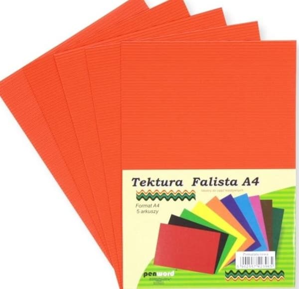 A4 orange bølgepap 5 stk.
