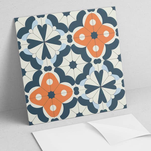 Selvklæbende vinylfliser, perfekte til moderne interiør, blomstermønstrede fliser 20x20x20 cm