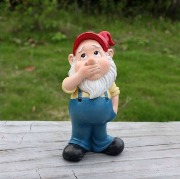 Trädgårdstomtefigur i hartstomte, tomte 15,5 cm dekoration
