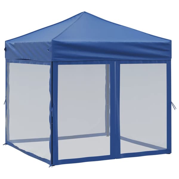 vidaXL Hopfällbart partytält med sidor blått 2x2 m