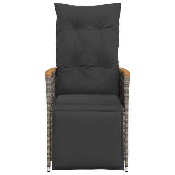 vidaXL havestol med hynder, grå polyrattan