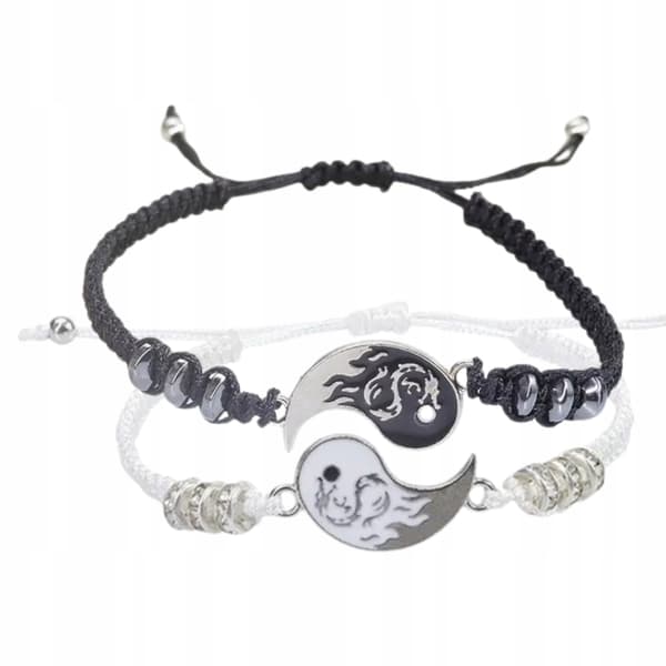 Set med två YIN & YANG-ARMBAND för vänner