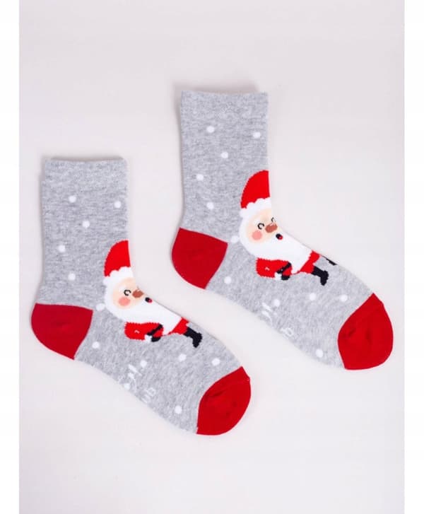 YO! børnestrømper Julemanden lysegrå 20/22