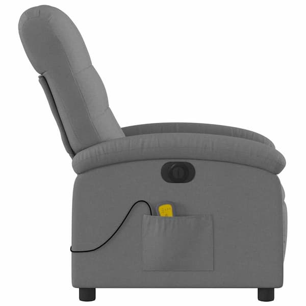 vidaXL elektrisk lænestol med massagefunktion, mørkegrå, stof