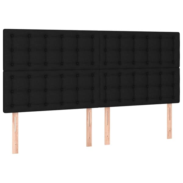vidaXL sengegavle, 4 stk., sort, 80x5x78/88 cm, stof