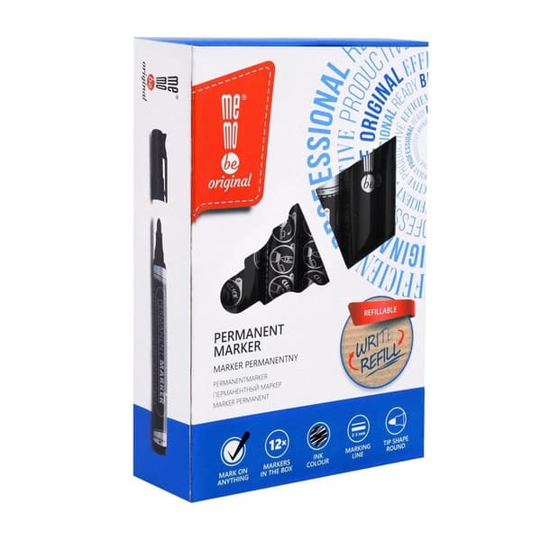 Sort permanent tusch (12 stk.) MemoBe