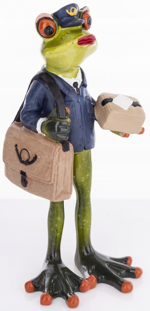 DEKORATIV FIGUR GRØN FRØ POSTBUDE