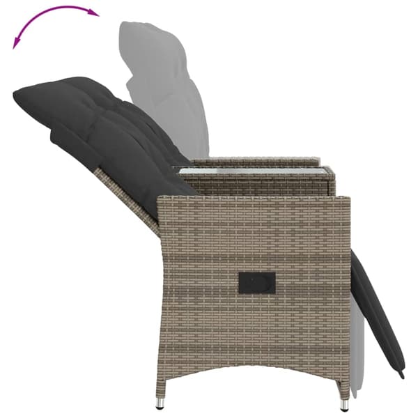 vidaXL 2-sits soffa för trädgården med bord, grå