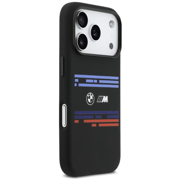 BMW M Silicon Horizontal Line MagSafe -kotelo iPhone 17 Prolle, musta