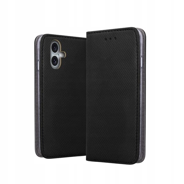 Etui til APPLE IPHONE 16 SMART MAGNET SORT BOG LUKKET + glas