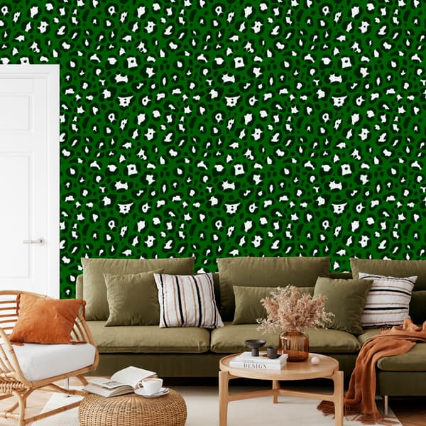 Pullonvihreä nahkatapetti, pullonvihreä tausta 50x1000 cm