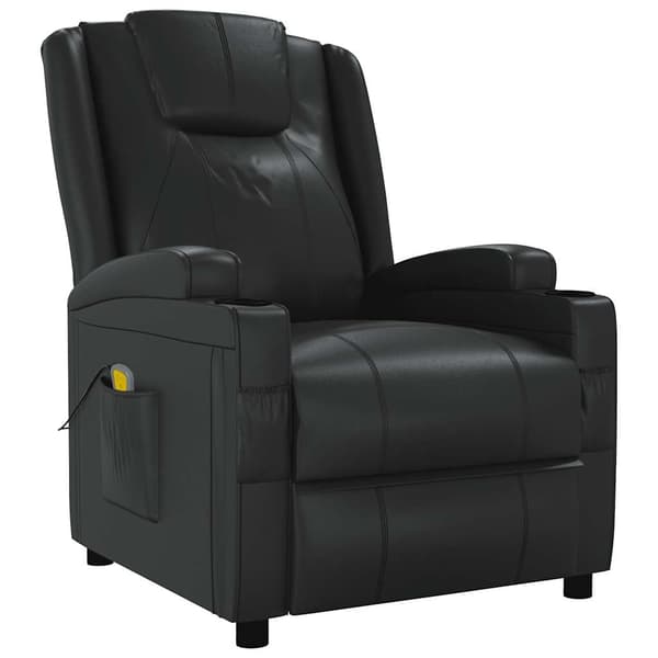 vidaXL massagestol, sort, kunstlæder