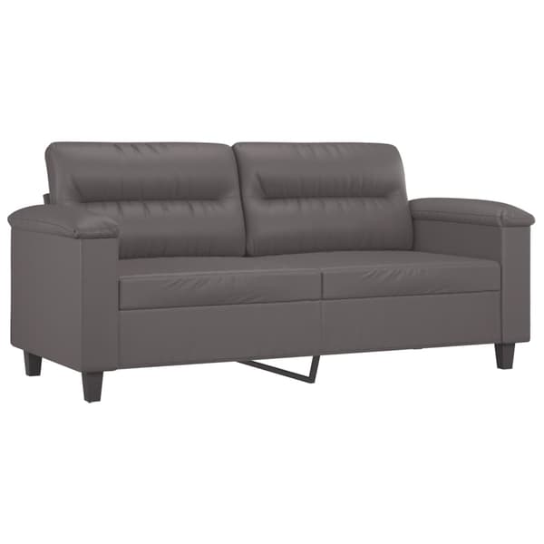 vidaXL 2-personers sofa, grå, 140 cm, kunstlæder
