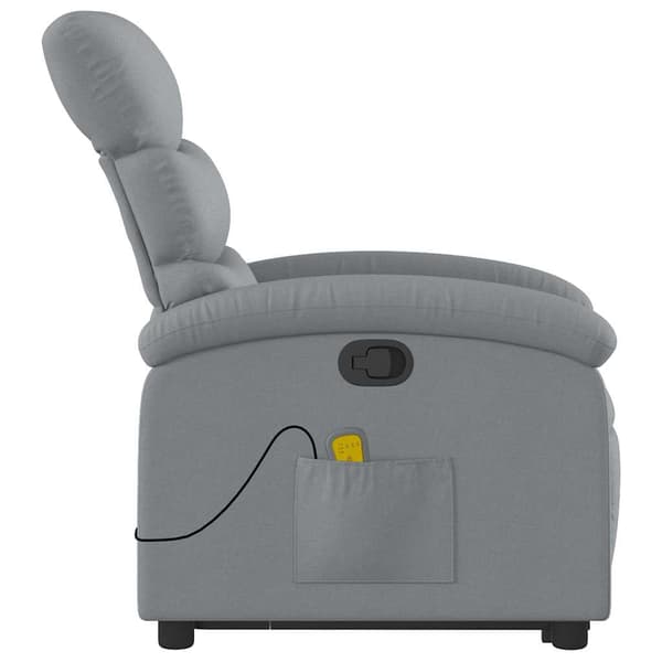 vidaXL Lyftbar massagefåtölj ljusgrå tyg