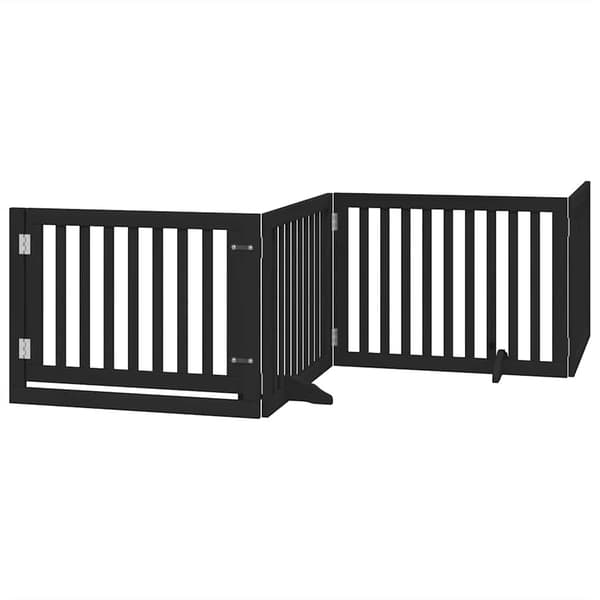 vidaXL foldbar hundegitter med dør 12 paneler sort 960 cm