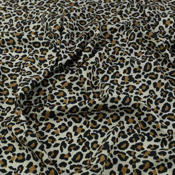 Silkestof leopard beige brun