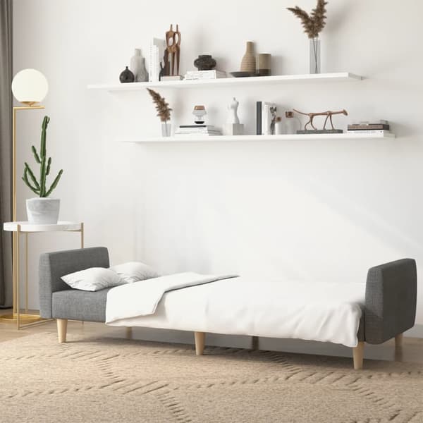 vidaXL 2-sits bäddsoffa, ljusgrå, klädd i tyg