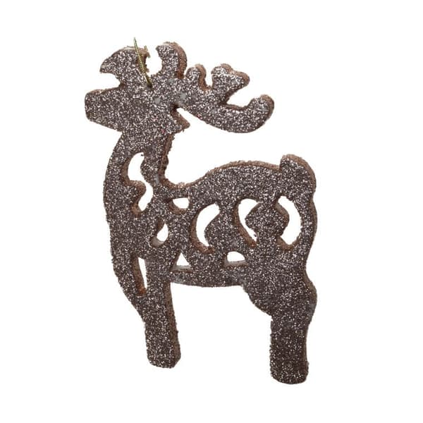 Set med 3 guldglitterrenhängen, 12 cm