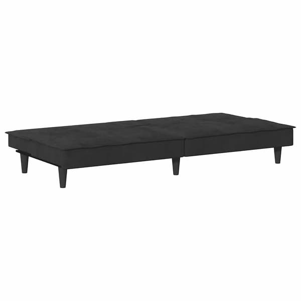 vidaXL sovesofa med kopholdere sort fløjl