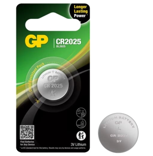 Litiumknappcellsbatteri CR2025 3V 1 styck GP