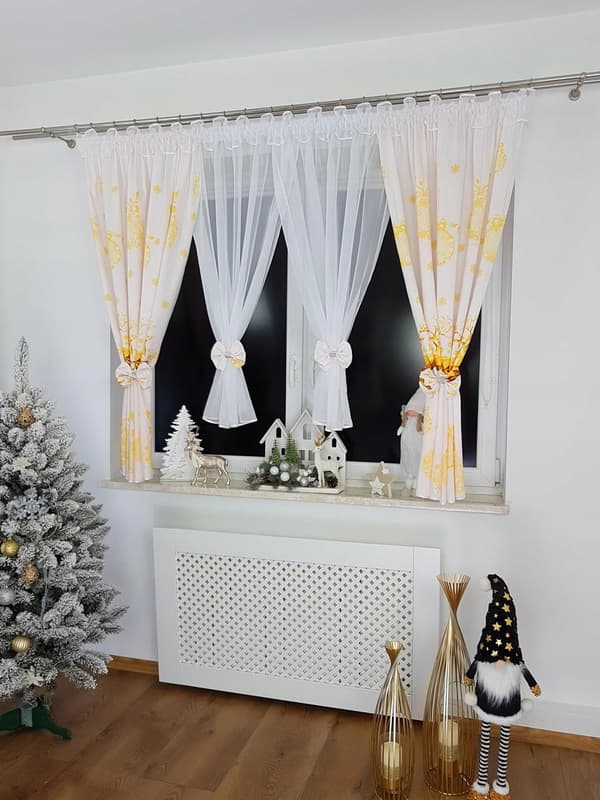 Julegardinsæt med draperier 400x155 cm
