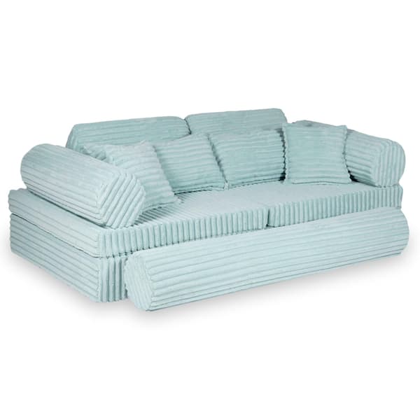 Montessori Premium Waffle Play Sofa Lys Mintgrøn