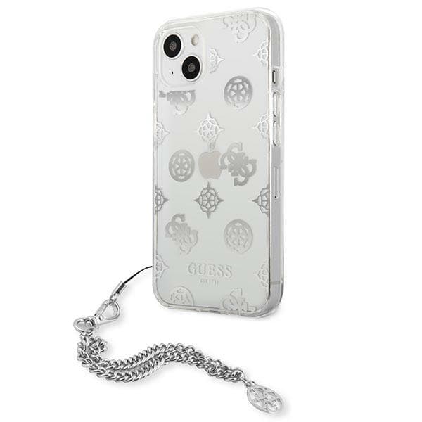 Guess Peony Chain Collection cover til iPhone 13 mini, sølv/sølv