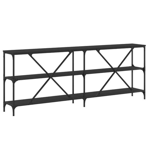 vidaXL konsolbord, sort, 200x30x75 cm, træbaseret materiale