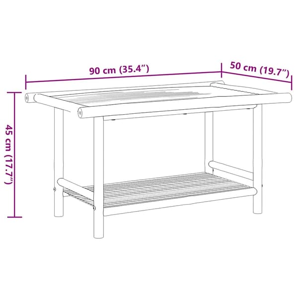 vidaXL Soffbord, 90x50x45 cm, bambu