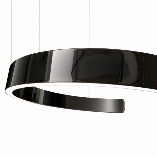 Zigbee Open ring LED hængelampe sort krom 40cm