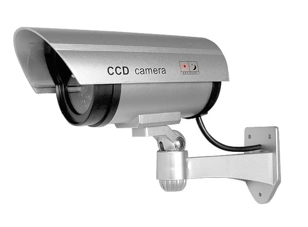 Attrap-CCTV-kamera med LED Silver Batteridriven