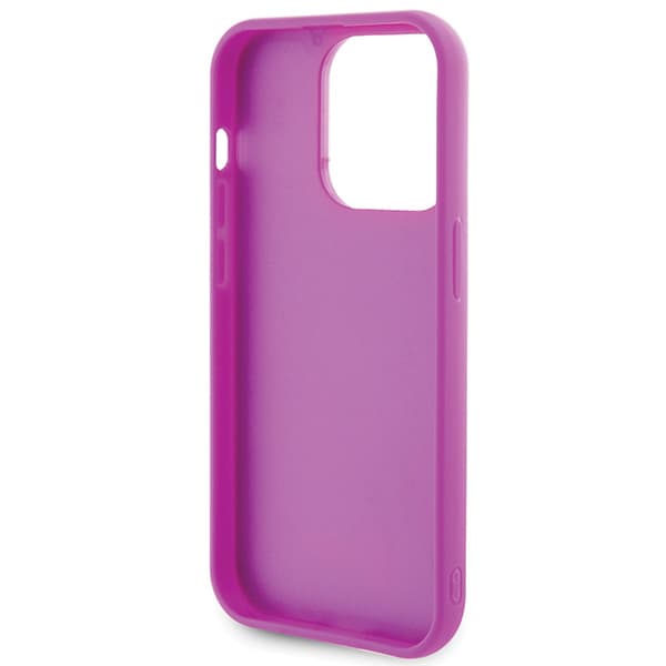 Guess Disco Metal Script-etui til iPhone 15 Pro, Fuchsia/Fuchsia