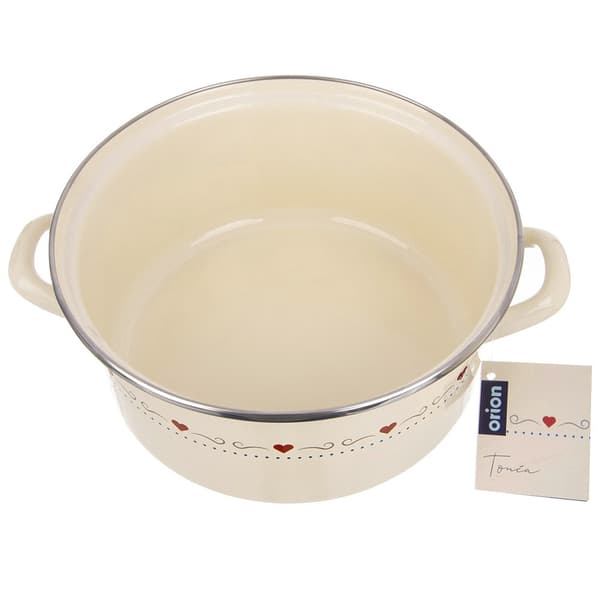Kermanvärinen emalipulla TONCA 24 cm, 4 l