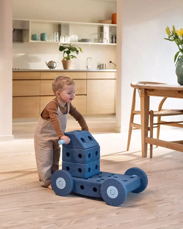 MODU - set med 4 skumhjul, blå